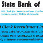 SBI Recruitment 2018 For 8301 Clerk Post. Online apply Last Date :10/02/2018